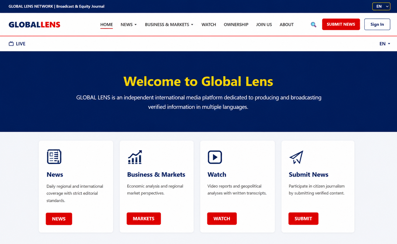 Global Lens Network Website